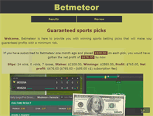 Tablet Screenshot of betmeteor.com